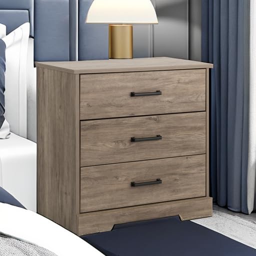 Prepac Sonoma Tall Nightstand with 3 Drawers, Black Q28004