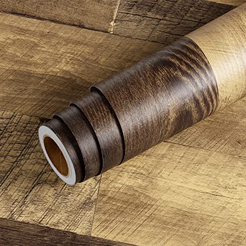 Livelynine 24x394 Wood Floor Contact Paper Waterproof Peel and Stick Vinyl Flooring Roll Y31303