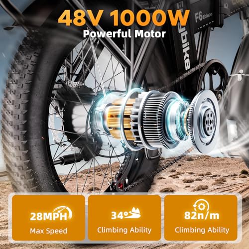 Folding Electric Bike 1000W 48V 20AH Removable Battery 20" Fat Tire for Adults C847123