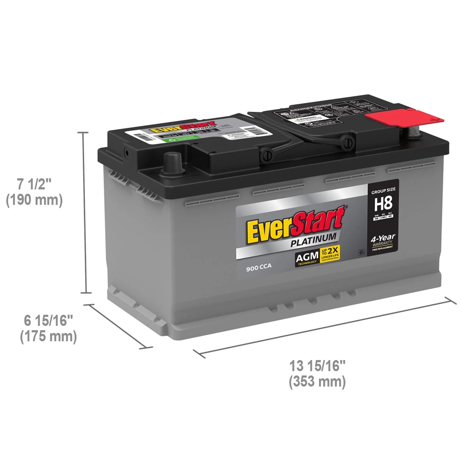 EverStart Platinum AGM Automotive Battery Group Size H8 Q7285