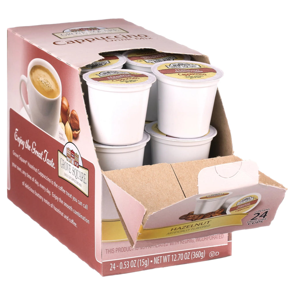 Grove Square Hazelnut Cappuccino Coffee Pods, 24 Count for Keurig K-Cup Brewers J882964