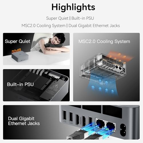 Beelink SER5 Mini PC AMD Ryzen 5 5500U 32GB DDR4 500GB NVMe SSD H29671
