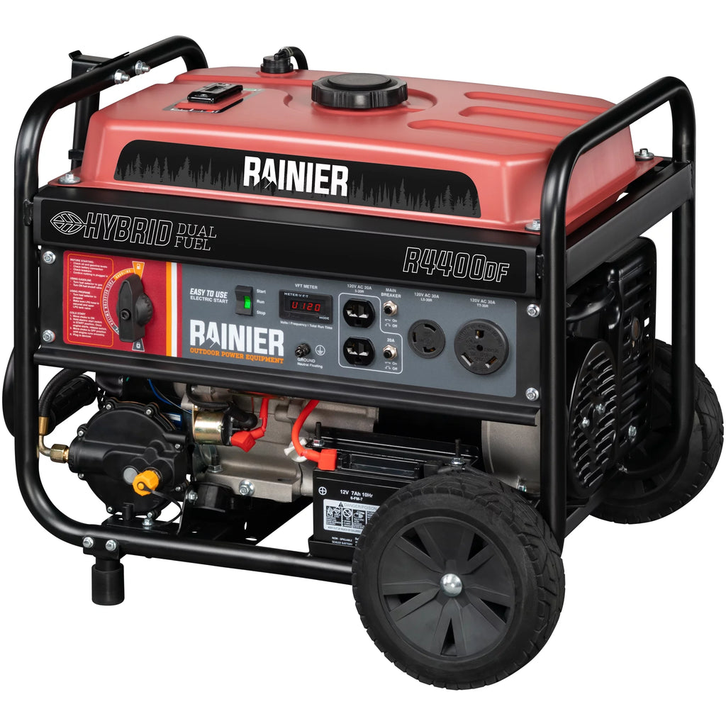 Rainier 4400 Peak Watt Dual Fuel Portable Generator with Electric Start U3534