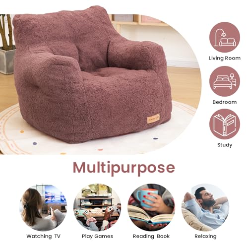 Bean Bag Chair with Filler, Tufted Soft Stuffed, Black B61630