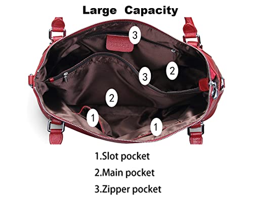 HESHE Genuine Leather Tote Shoulder Bag for Women P1142