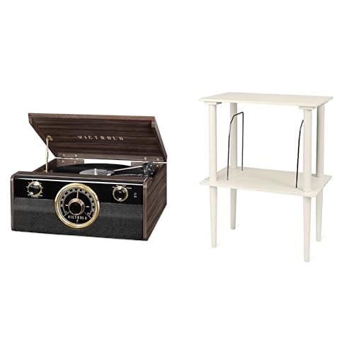 Victrola Metropolitan 4-in-1 Bluetooth Record Player with Built-in Speakers, Grey Z241914