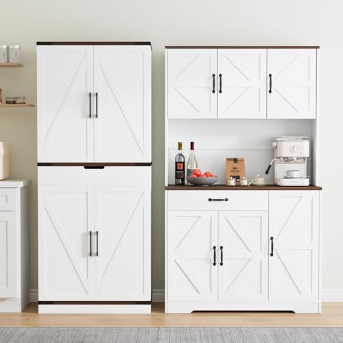72" Tall Storage Cabinet with Adjustable Shelves & Steel Frame, Dark Grey F5479