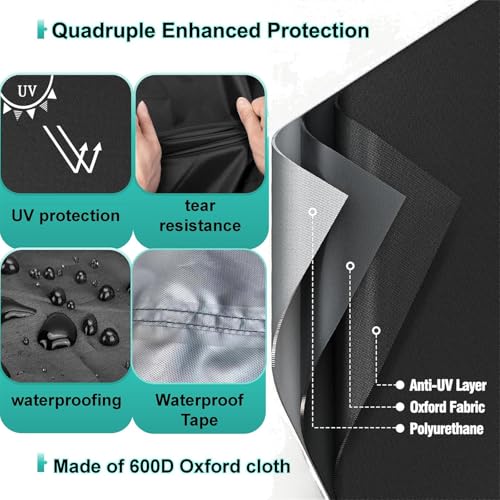 Outdoor Dog Kennel Cover 10x10 ft Waterproof 600D Oxford Fabric Black Q4939