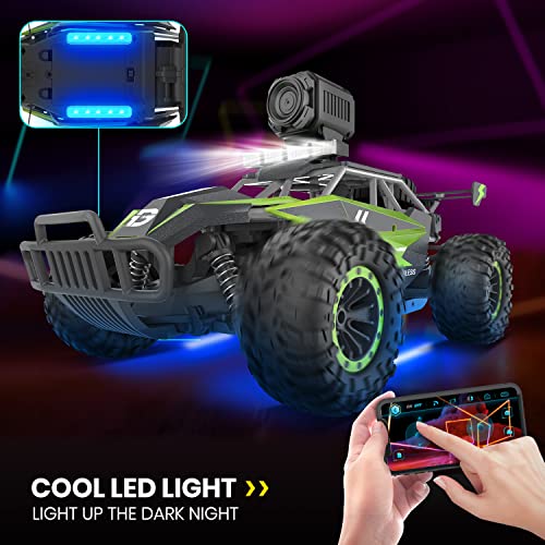 DEERC DE65 Remote Control Car with 1080P HD Camera, 1:16 Scale RC Monster Truck P9812