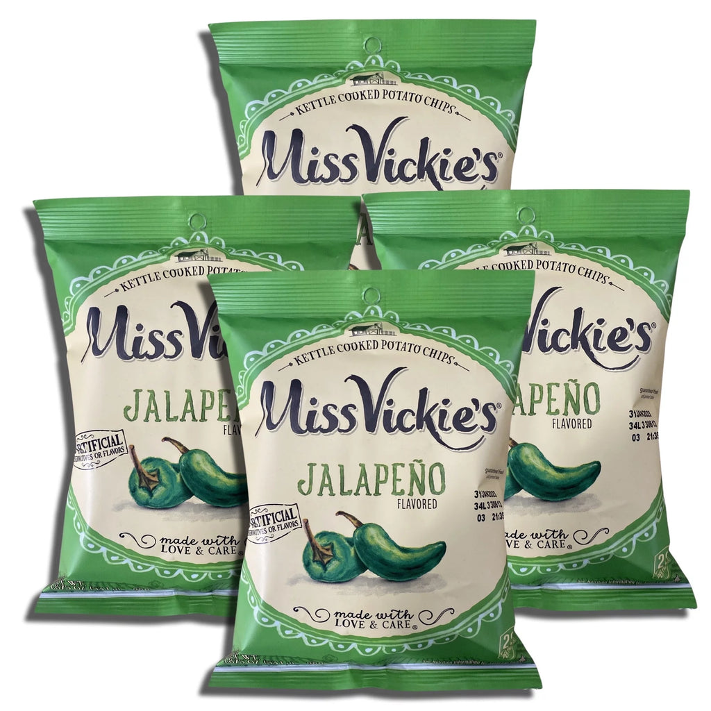 Ms. Vickie's Jalapeno Kettle Cooked Potato Chips, 1.875 oz Bags, Pack of 8 T378157