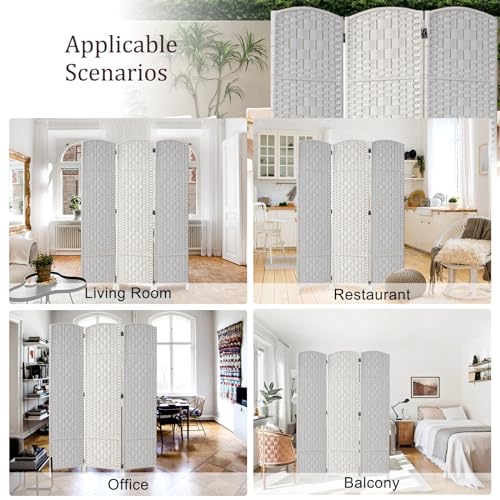 Rose Home Fashion 6 ft Tall Room Divider 4 Panel Folding Privacy Screen, Dark Coffee C8634