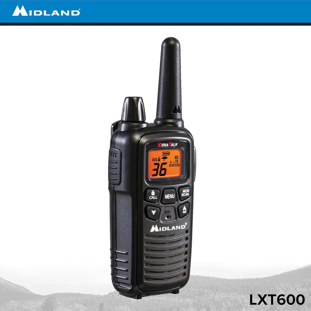 Midland LXT600VP3 36 Channel FRS Two-Way Radio, 30 Mile Range, Black (8 Pack) A758