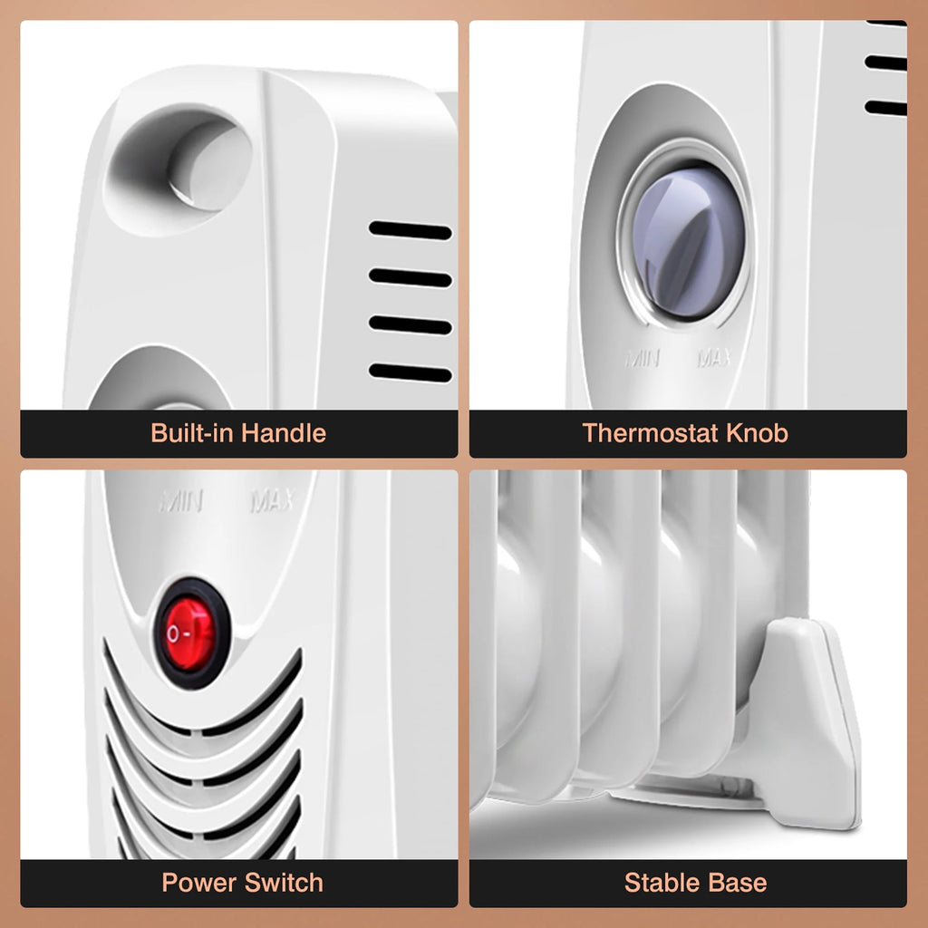 Costway 700W Portable Mini Oil Filled Radiator Heater with Thermostat P475