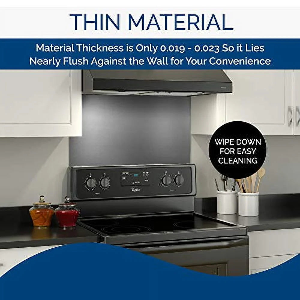 Broan Backsplash Range Hood Wall Shield, Reversible Stainless Steel, 24 x 30 J8844
