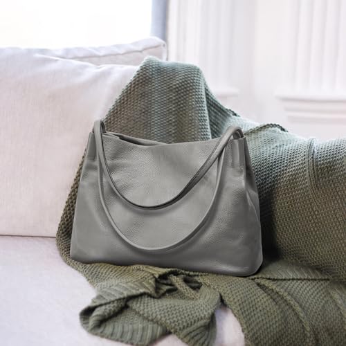Kattee Leather Tote Bag for Women, Casual Shoulder Hobo Purse with Magnetic Snap Closure U606
