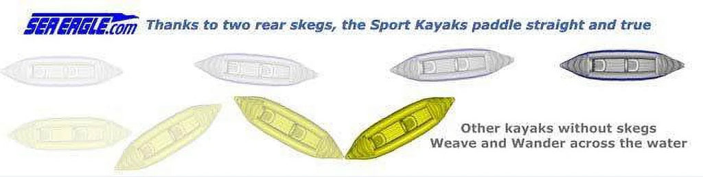 Sea Eagle 370 Deluxe 2 Person Inflatable Sport Kayak with Paddles J848