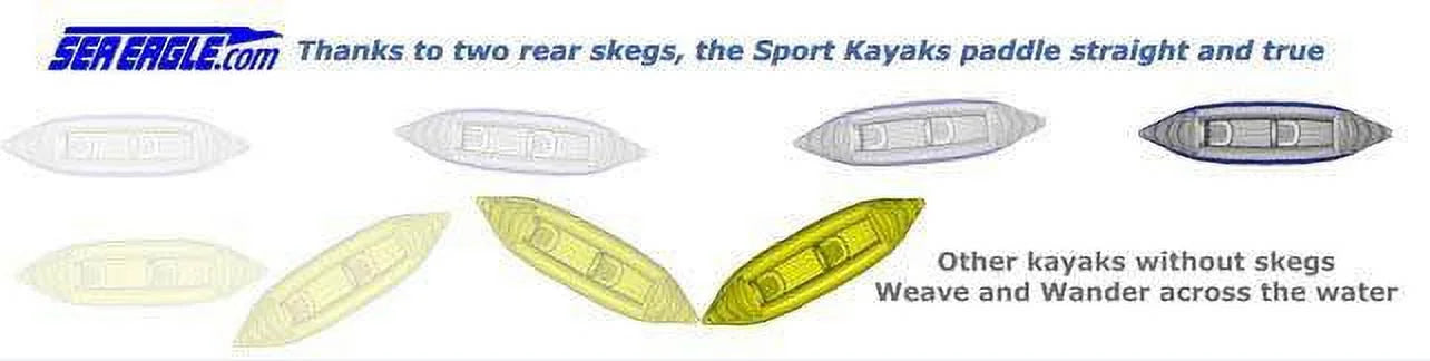 Sea Eagle 370 Deluxe 2 Person Inflatable Sport Kayak with Paddles J848