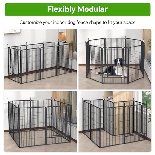 Mr Ironstone Dog Playpen 40" Height 8 Panels Portable Foldable Indoor Outdoor Pet Fence D44635