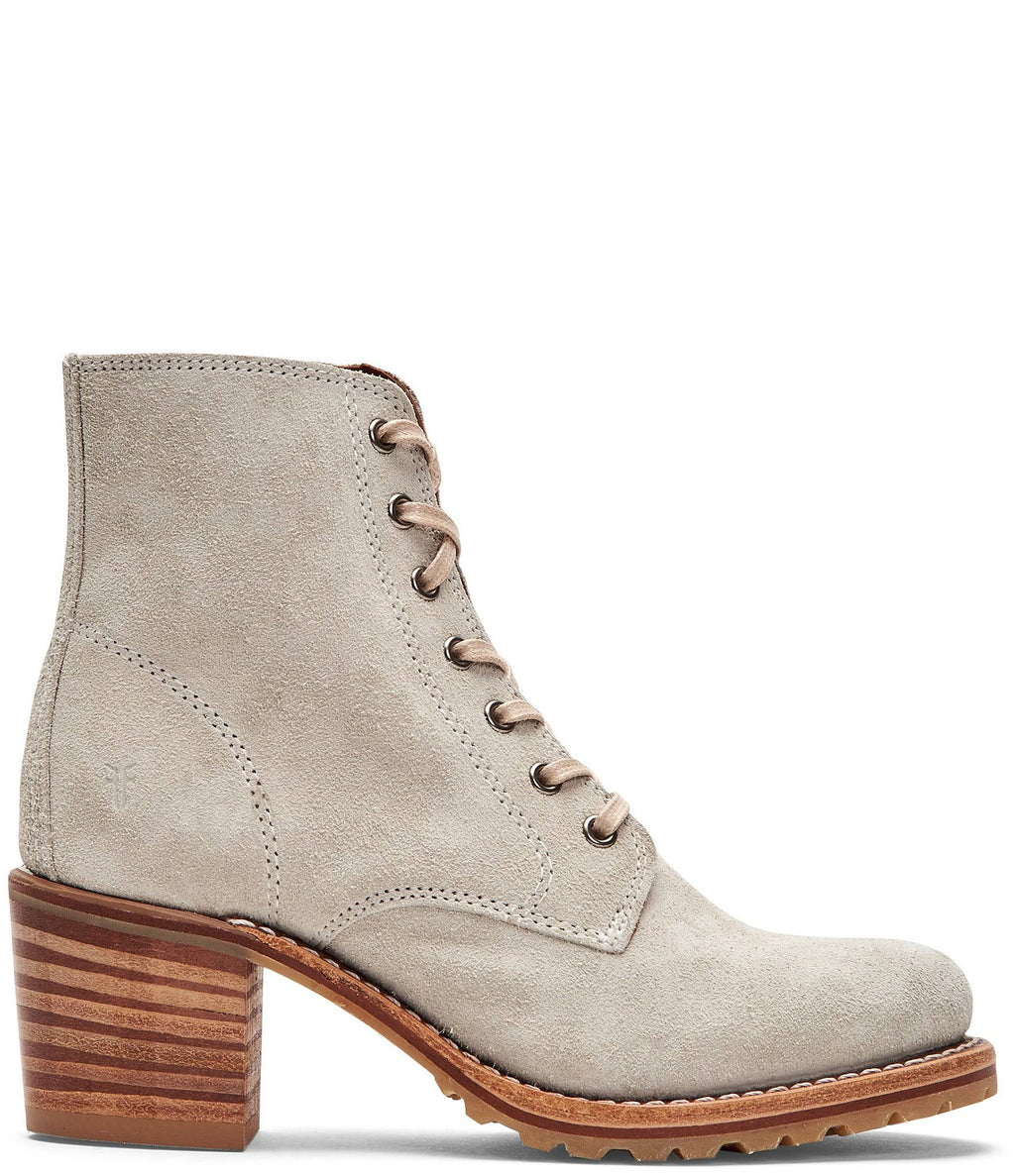Frye Sabrina 6g Lace Up Boots White Sky Y150