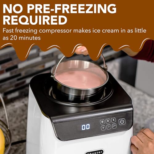 Whynter Ice Cream Maker 2.1 Qt Automatic with Built-In Compressor, Stainless Steel J810