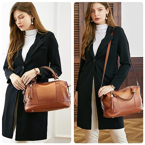 HESHE Women's Genuine Leather Crossbody Handbag F1819