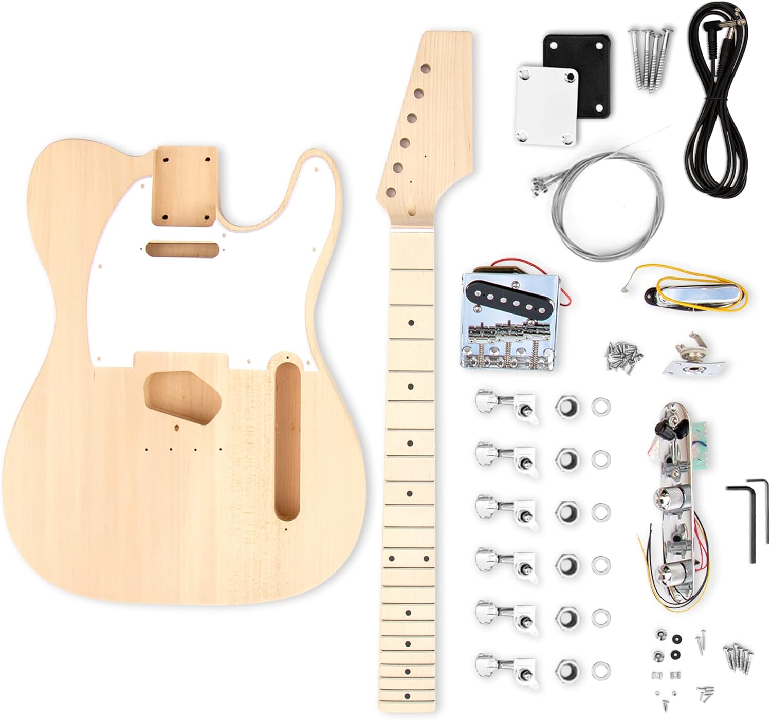 FretWire TL Style DIY Electric Guitar Kit (Ash TL Snakehead) K114