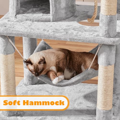 Yaheetech 62.5in Cat Tree with Platform & Hammock, Dark Gray L747397