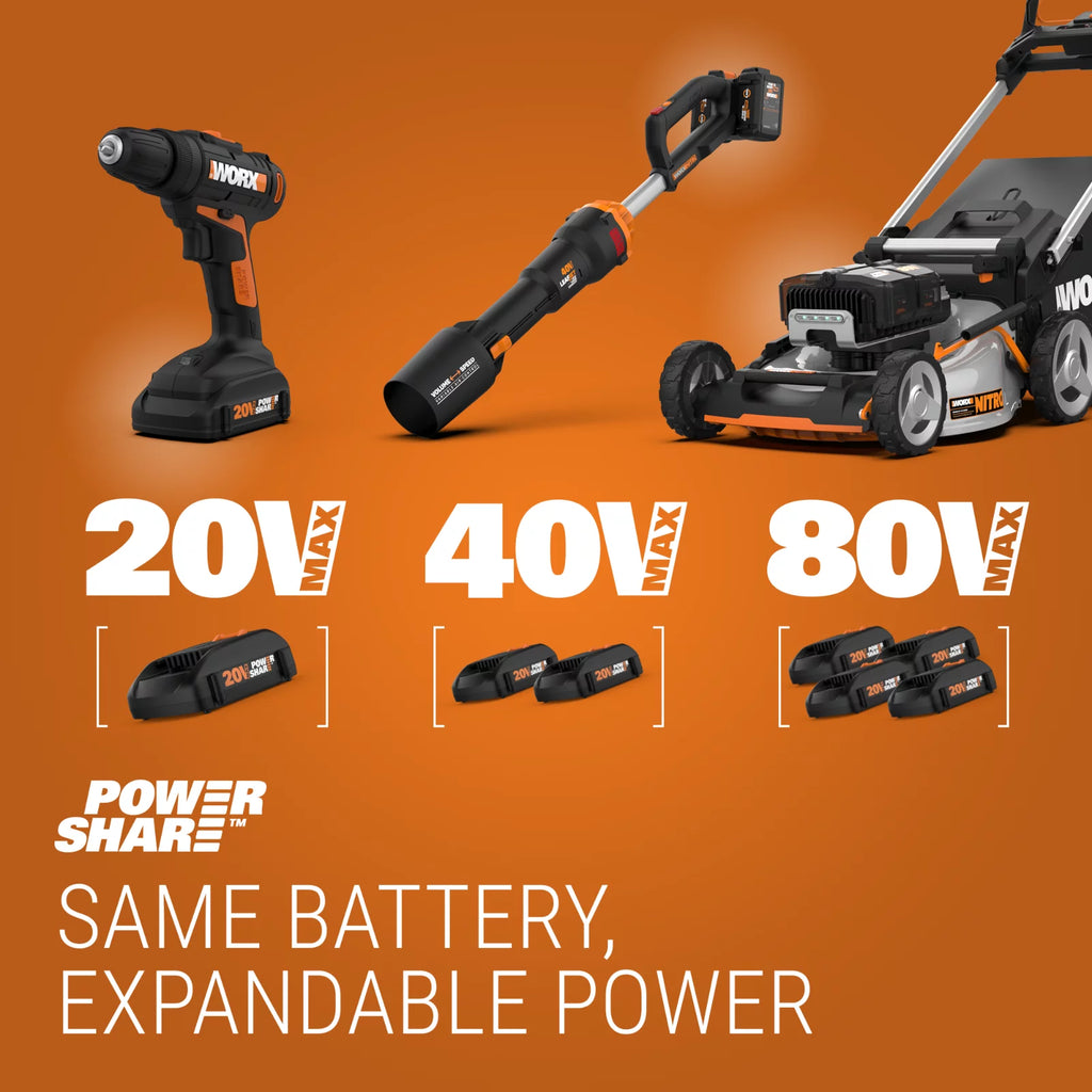 Worx WG743 40V Power Share 16" Cordless Lawn Mower F452195