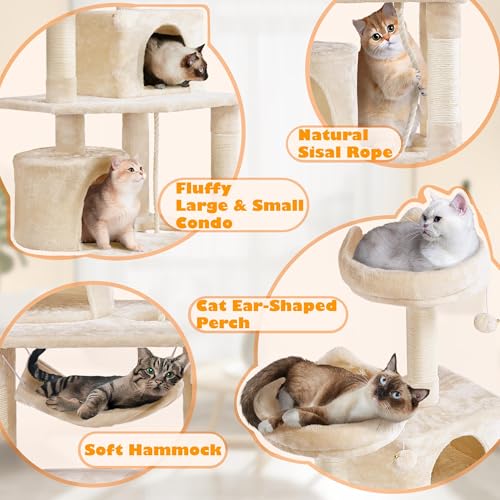 Yaheetech 62.5in Cat Tree with Platform & Hammock, Dark Gray L747397