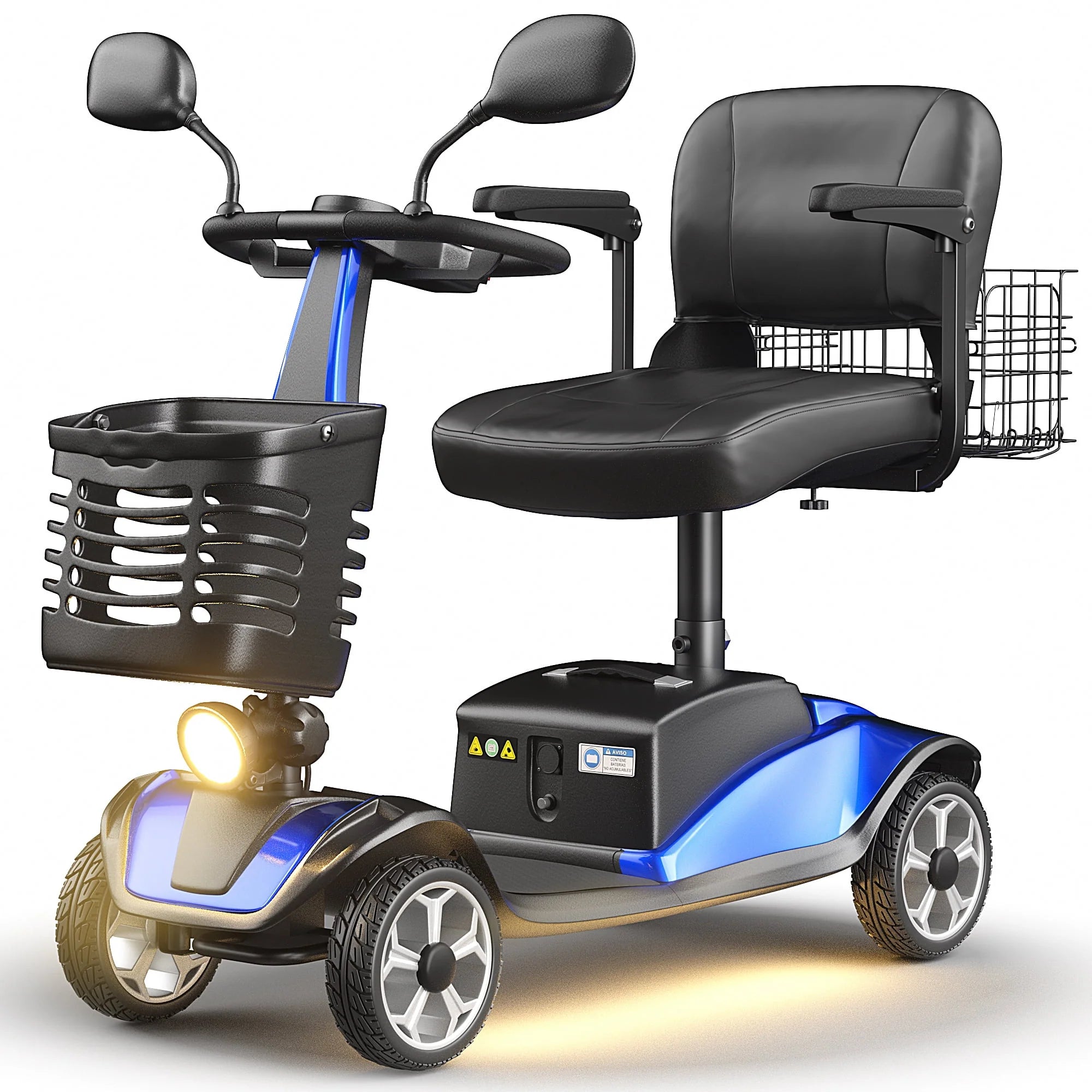 SACVON Upgrade 4 Wheel Mobility Scooter for Seniors, Foldable Powered Mobile Wheelchair for Adult 330lbs, Red