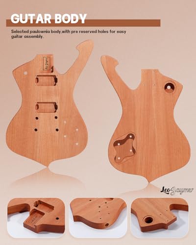 Leo Jaymz DIY Single Cut Electric Guitar Kit Mahogany Rosewood B148