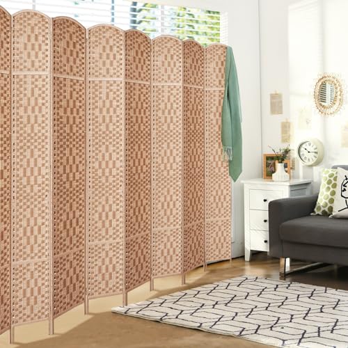 Rose Home Fashion 6 ft Tall Room Divider 4 Panel Folding Privacy Screen, Dark Coffee C8634