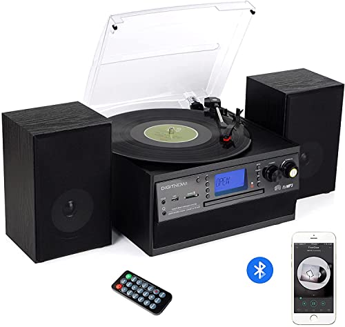 DIGITNOW Bluetooth Record Player Turntable with Stereo Speakers and MP3 Converter V38530