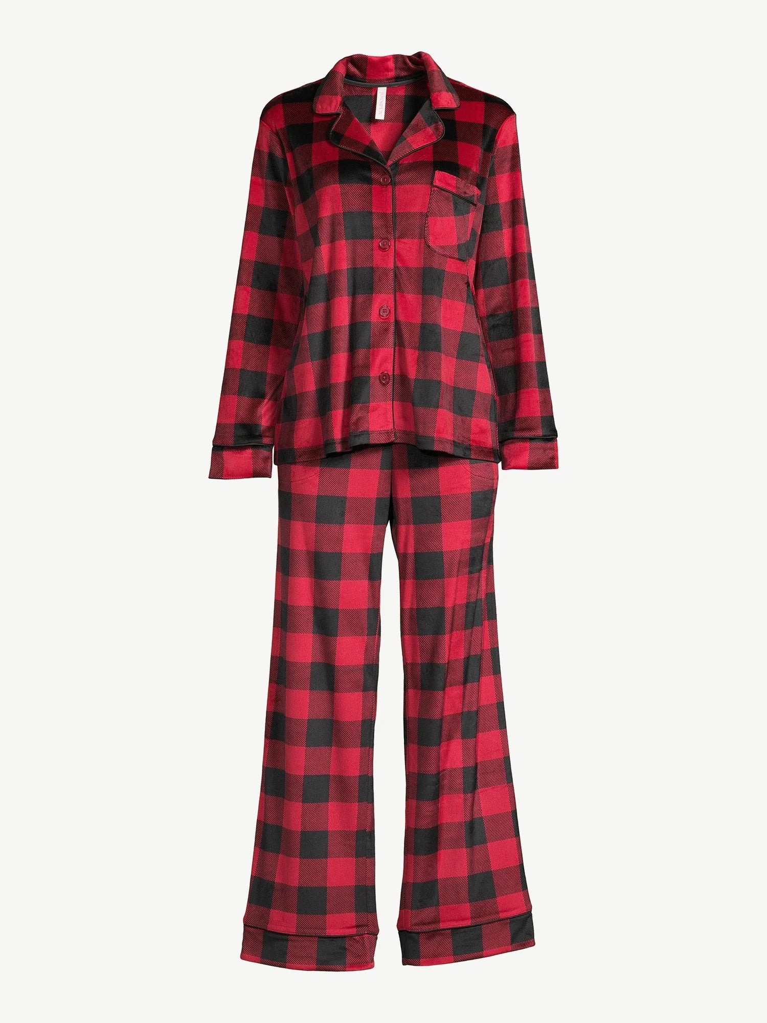Joyspun Women's Velour Knit Pajama Set, 2-Piece C639006