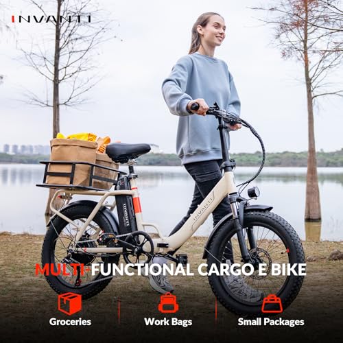 Folding Electric Bike 1000W for Adults, 20" Step-Thru Fat Tire, 7-Speed D6852