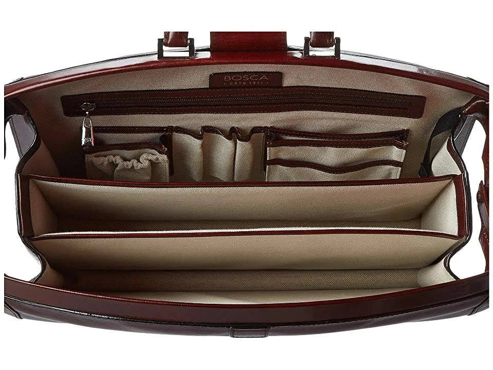 Bosca Old Leather Partners Brief Dark Brown C51892