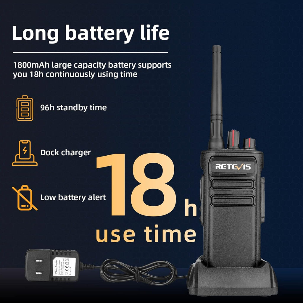 Retevis RB23 Waterproof GMRS Two-Way Radios, Rechargeable, 2 Pack X86078