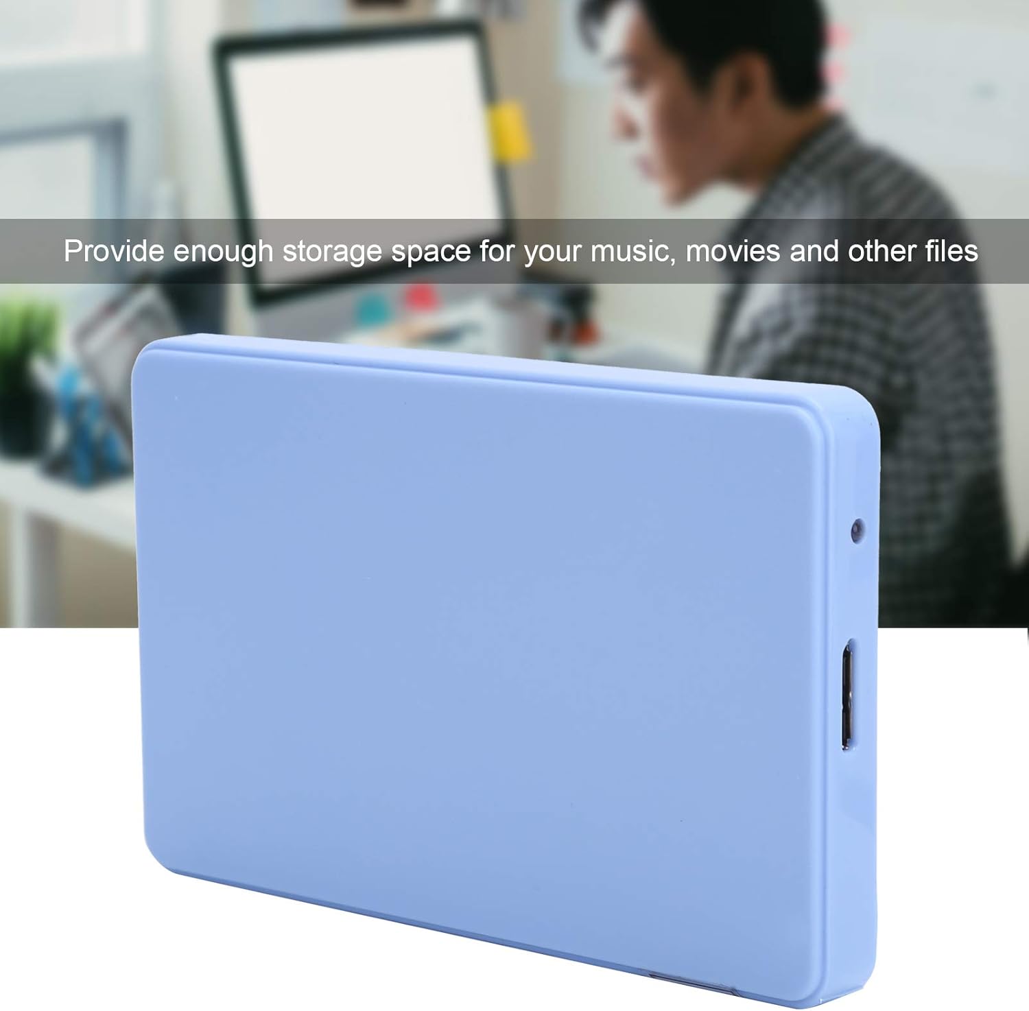 USB3.0 2.5 Inch Portable External Hard Drive for PC Laptop, Blue 2TB N24171