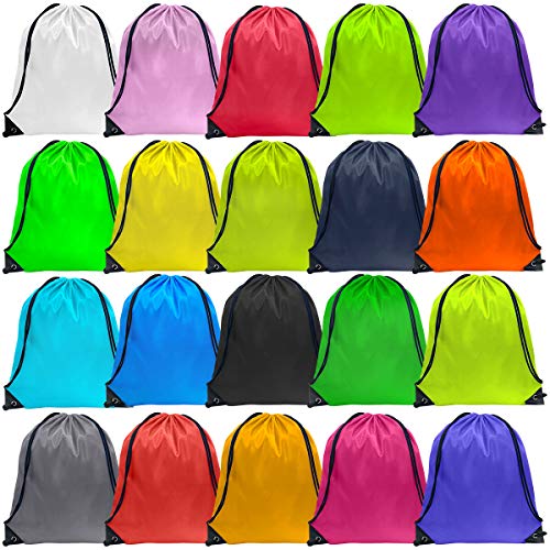GoodtoU 40 Pack Drawstring Backpacks Waterproof Nylon Cinch Bags for School Gym N792