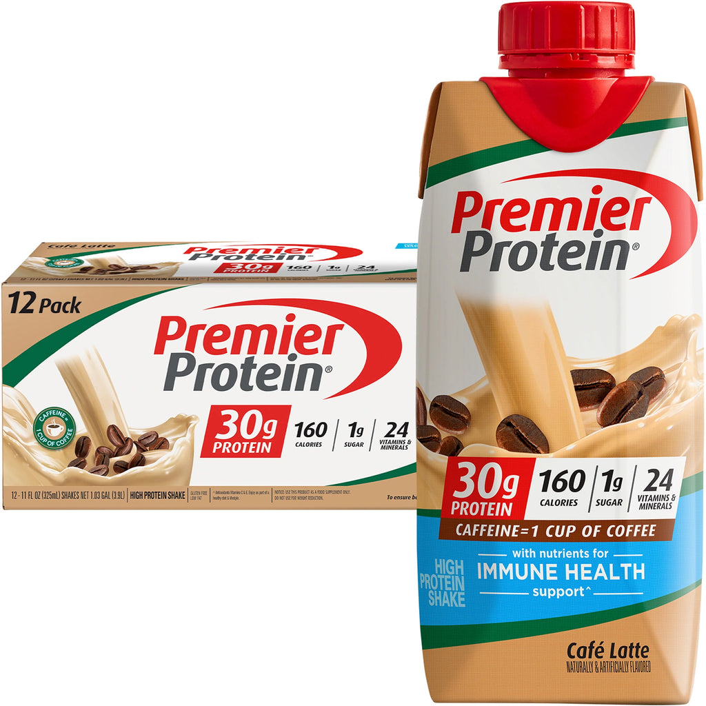 Premier Protein Shake, Café Latte, 30g Protein, 11 fl oz, 12 Ct P131720