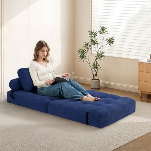 Folding Sofa Bed Convertible Sleeper Chair with Pillow, Grey L546
