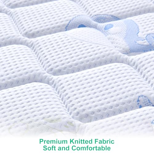Premium Crib & Toddler Mattress, 100% Knitted Fabric, Hypoallergenic, 5" Thick, Fits Standard Cribs W252468