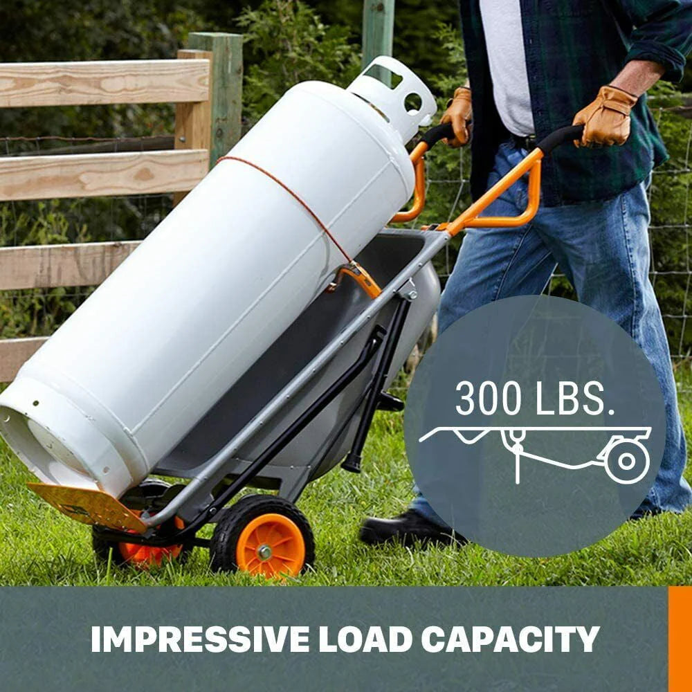 Worx WG050 Aerocart 8-in-1 Yard Cart Wheelbarrow Dolly J318