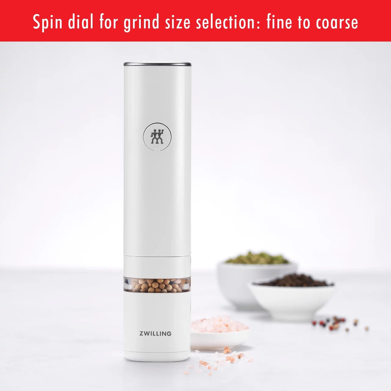 ZWILLING Enfinigy Electric Salt and Pepper Mill, White P408