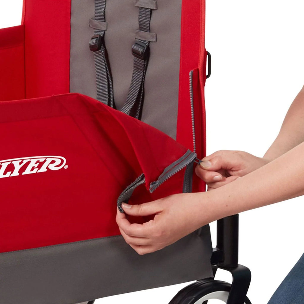 Radio Flyer Convertible Stroll N Wagon with Pull & Push Handle, Red/Black E3590