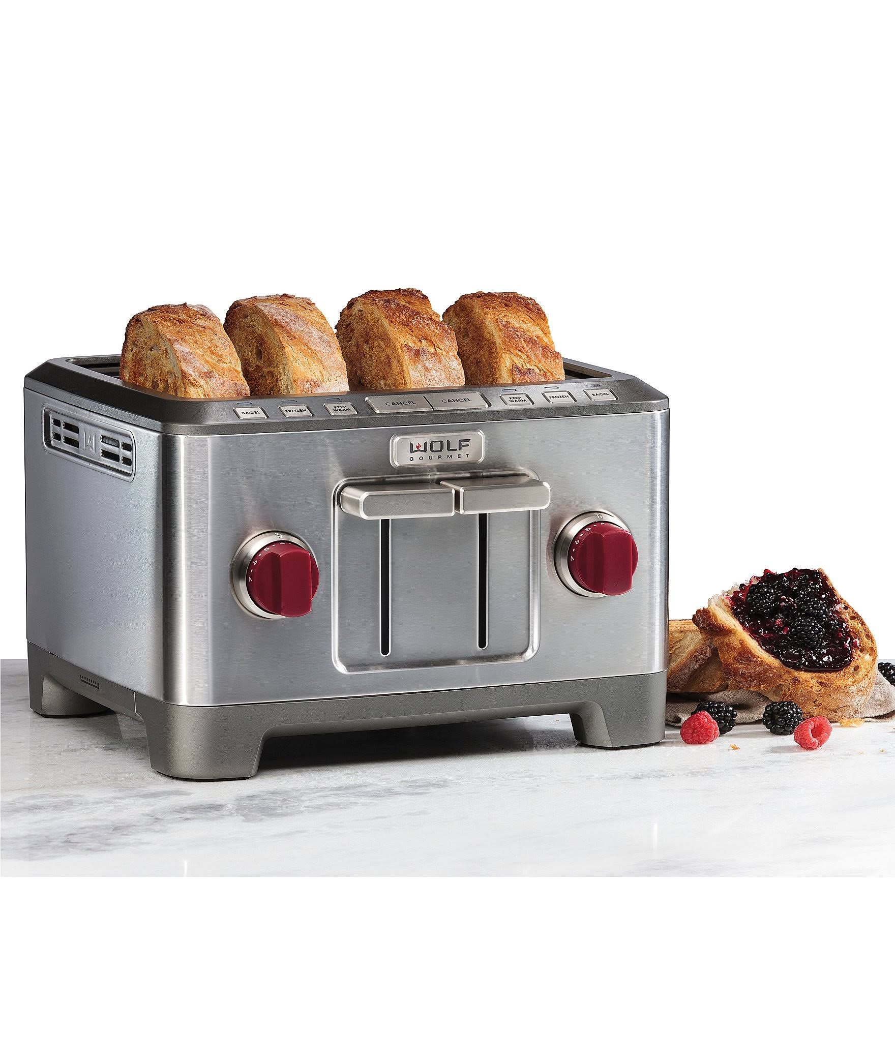 Wolf Gourmet 4-Slice Toaster, Red Knob G512249