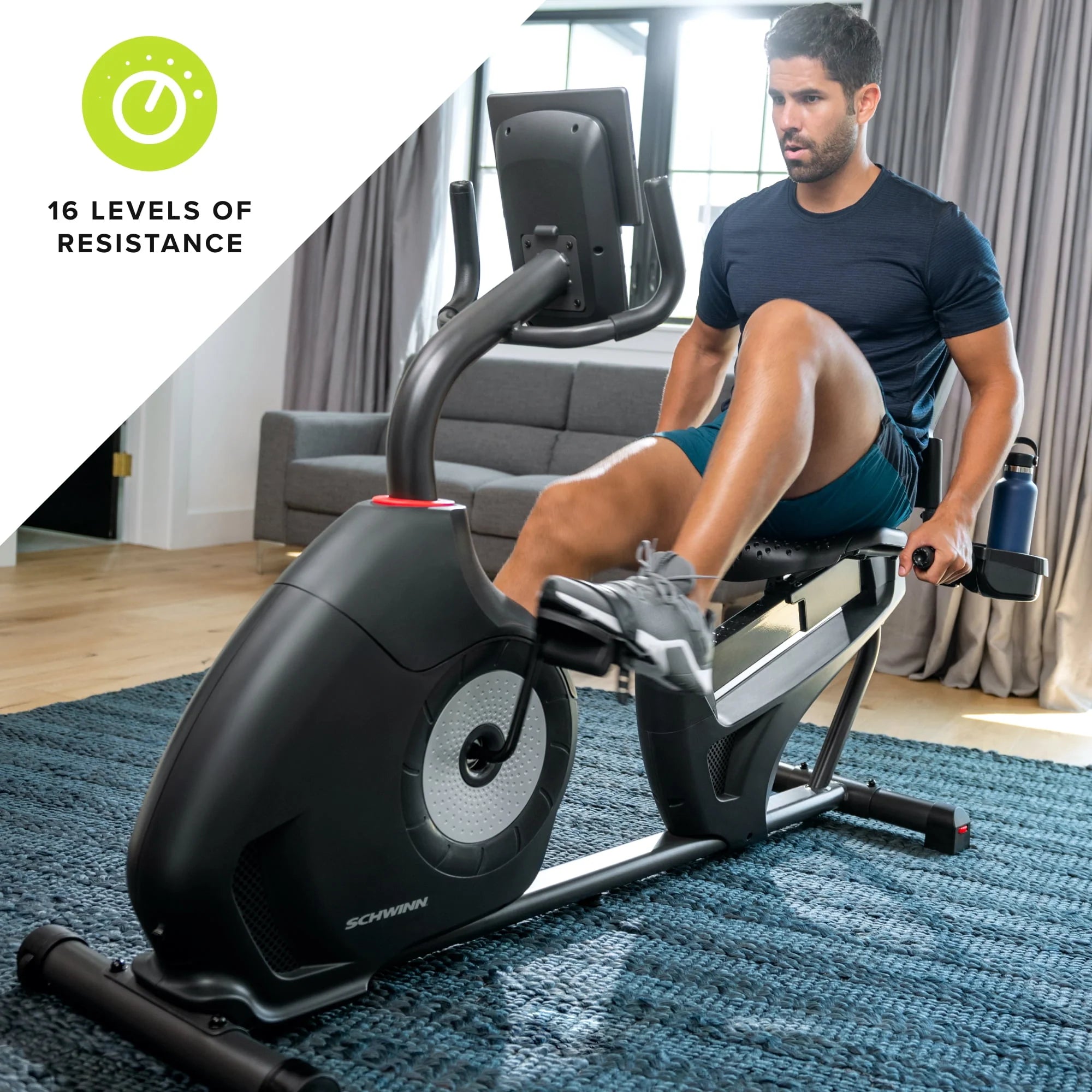 Schwinn 230 Recumbent Exercise Bike with Zwift Compatibility W1113