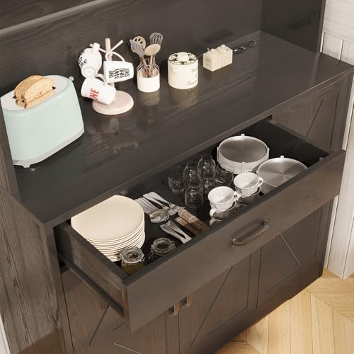 72" Tall Storage Cabinet with Adjustable Shelves & Steel Frame, Dark Grey F5479