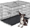 FDW Dog Crate for Large Dogs 48 Inch Folding Metal Wire Cage Double Door N1299