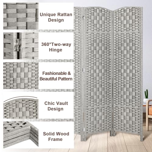 Rose Home Fashion 6 ft Tall Room Divider 4 Panel Folding Privacy Screen, Dark Coffee C8634